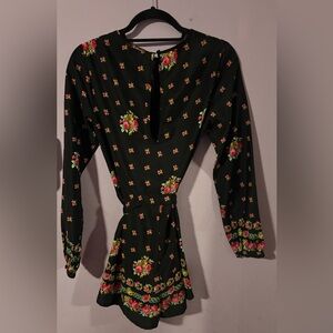 ASOS Floral Long Sleeve Short Romper